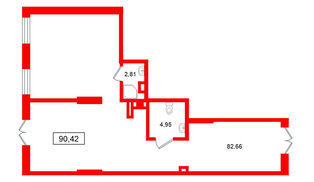 Помещение в ЖК Морская миля, 90.42 м², 1 этаж