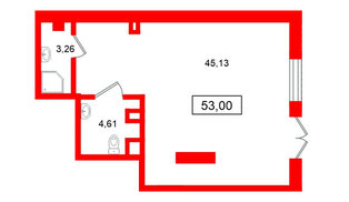 Помещение в ЖК Морская миля, 53 м², 1 этаж