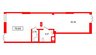 Помещение в ЖК Морская миля, 70.63 м², 1 этаж