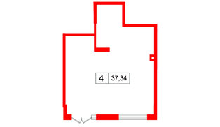 Помещение в ЖК А101Лаголово, 37.34 м², 1 этаж