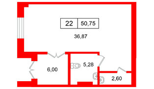 Помещение в ЖК ЦДС Dreamline., 50.75 м², 1 этаж