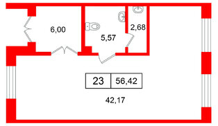 Помещение в ЖК ЦДС Dreamline., 56.42 м², 1 этаж