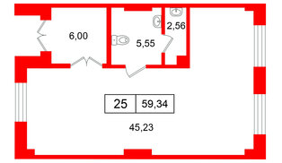 Помещение в ЖК ЦДС Dreamline., 59.34 м², 1 этаж