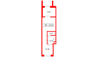 Помещение в ЖК ЦДС Dreamline., 43.65 м², 1 этаж