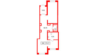 Помещение в ЖК ЦДС Dreamline., 73.17 м², 1 этаж