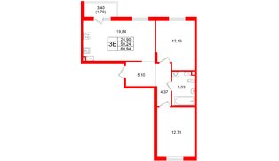 Квартира в ЖК А101 Лаголово, 2 комнатная, 60.94 м², 7 этаж