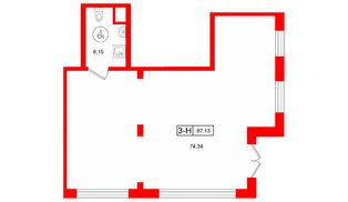 Помещение в ЖК Город спутник Южный., 87.13 м²