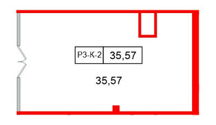 Помещение в ЖК Моско, 35.57 м², 3 этаж