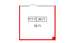 Помещение в ЖК Моско, 35.71 м², 3 этаж