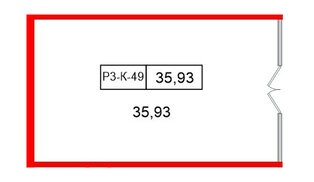 Помещение в ЖК Моско, 35.93 м², 3 этаж