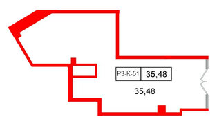 Помещение в ЖК Моско, 35.48 м², 3 этаж