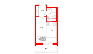 Квартира в ЖК Титул в Московском, студия, 21.94 м², 3 этаж