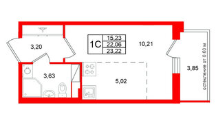 Квартира в ЖК Титул в Московском, 2 комнатная, 58.83 м², 7 этаж