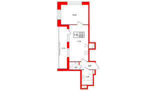 Квартира в ЖК Титул в Московском, 1 комнатная, 39.34 м², 8 этаж