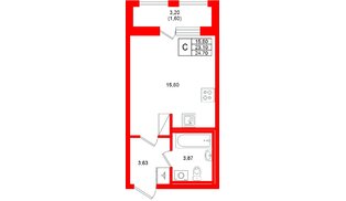 Квартира в ЖК «Аквилон Солар», студия, 24.7 м², 8 этаж