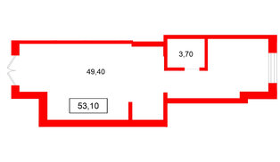 Помещение в ЖК ID Кудрово, 53.1 м², 1 этаж
