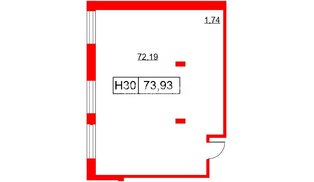 Помещение в ЖК Glorax Premium Василеостровский, 73.93 м², 6 этаж