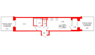 Квартира в ЖК Аристократ, 1 комнатная, 38.71 м², 1 этаж