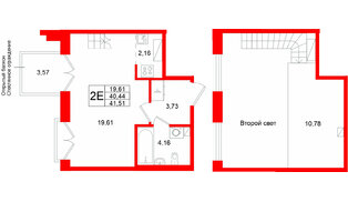 Квартира в ЖК Аристократ, 1 комнатная, 40.44 м², 8 этаж