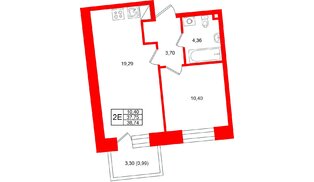 Квартира в ЖК «Бульвар Грина», 1 комнатная, 38.74 м², 11 этаж