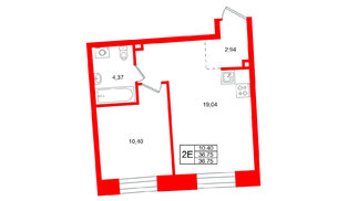 Квартира в ЖК «Бульвар Грина», 1 комнатная, 36.75 м², 3 этаж