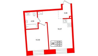 Квартира в ЖК «Бульвар Грина», 1 комнатная, 37.22 м², 4 этаж