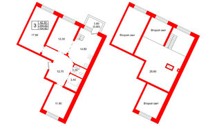 Квартира в ЖК «Шотландия», 3 комнатная, 104 м², 3 этаж