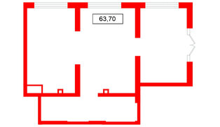 Помещение в ЖК Октябрьская набережная, 63.7 м², 1 этаж