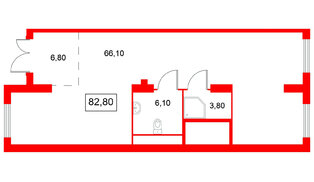 Помещение в ЖК Ягодное Река Парк, 82.8 м², 1 этаж