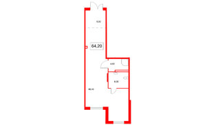 Помещение в ЖК Ягодное Река Парк, 64.2 м², 1 этаж