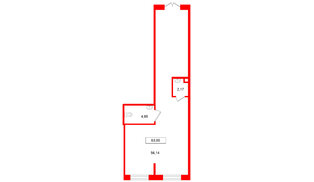 Помещение в ЖК Имена, 63 м², 1 этаж