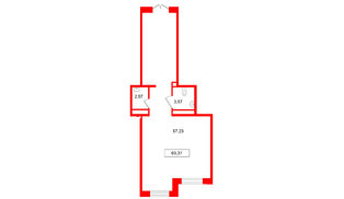 Помещение в ЖК Имена, 63.37 м², 1 этаж