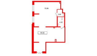 Помещение в ЖК Имена, 83.32 м², 1 этаж