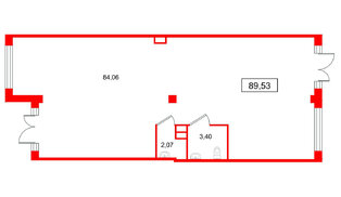 Помещение в ЖК Дубровский, 89.53 м², 1 этаж
