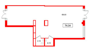 Помещение в ЖК Дубровский, 74.04 м², 1 этаж