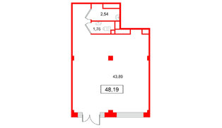 Помещение в ЖК Дубровский, 48.19 м², 1 этаж