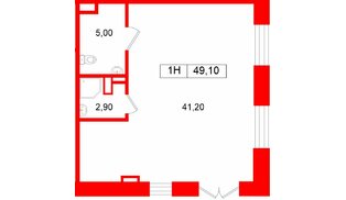 Помещение в ЖК Большая Охта., 49.1 м², 1 этаж