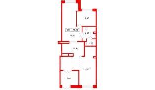 Помещение в ЖК ЦДС Дримлайн., 74.4 м², 1 этаж