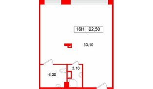 Помещение в ЖК Большая Охта., 62.5 м², 1 этаж