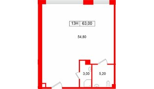 Помещение в ЖК Большая Охта., 63 м², 1 этаж
