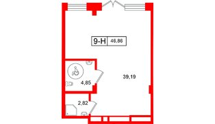 Помещение в ЖК Город спутник Южный., 46.86 м², 1 этаж