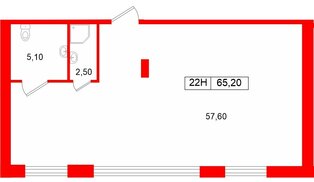 Помещение в ЖК Большая Охта., 65.2 м², 2 этаж