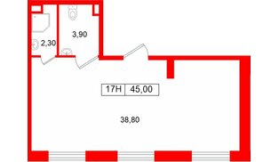 Помещение в ЖК Большая Охта., 45 м², 2 этаж