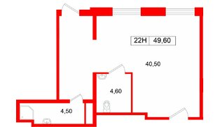 Помещение в ЖК Большая Охта., 49.6 м², 2 этаж