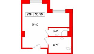 Помещение в ЖК Большая Охта., 35.5 м², 2 этаж