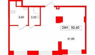 Помещение в ЖК Большая Охта., 50.4 м², 2 этаж