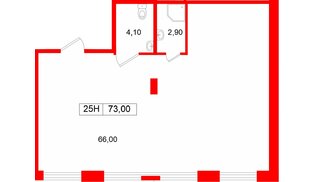 Помещение в ЖК Большая Охта., 52.3 м², 2 этаж
