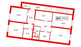 Помещение в ЖК «Бакунина 33», 116.6 м², 2 этаж