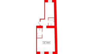Апартаменты в ЖК «Кантемировская 11», 2 комнатные, 60.6 м², 1 этаж