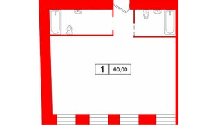 Апартаменты в ЖК «Кантемировская 11», 1 комнатные, 60 м², 2 этаж
